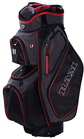 Ram Golf Tour Deluxe Golf Trolley Bag with 14 Way Dividers (Red, Heather)
