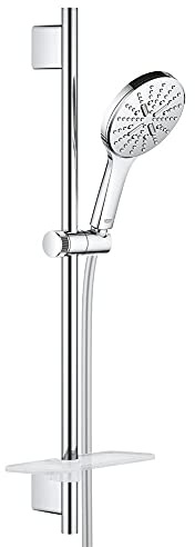 Grohe Rainshower 130 SmartActive 26575000 - Set Doccia, 3 Tipi di Getto, Ecojoy Portata Limitata a 9.5l/min, Rotondo, Cromo