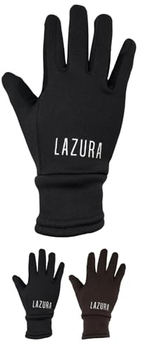 Lazura - Winter Reithandschuhe Calgary | weiche Winterhandschuhe zum Reiten | inkl. Zügelverstärkung | dünne warme Handschuhe in Schwarz | Unisex Reitbekleidung in Größe XS
