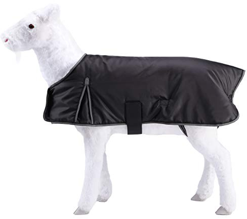 Leberna Atmungsaktive Ziegenmäntel für Rinder, Ziegendecke, Schafdecke, Schafdecke - Schwarz, S - Polyester