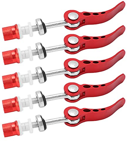 SUNGOOYUE Fahrrad Sattelst¨¹tzenklemme, 5 St¨¹ck Aluminiumlegierung Schnellspanner Sattelst¨¹tzenklemme Fahrrad Rohrschelle Fixed Gear f¨¹r Rennr?der(rot),Fahrr?der und