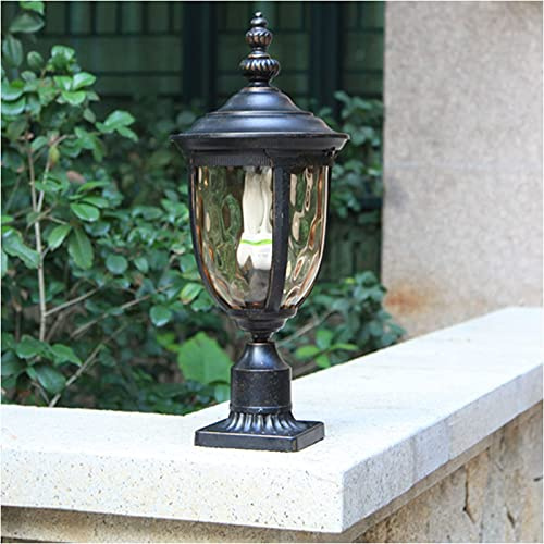Post Lights Traditional Victoria Outdoor Glass Column Lamp, European Antique Waterproof Pillar Lantern Die-cast Aluminum Post Light Courtyard Garden Villa Path Door Landscape Decorative