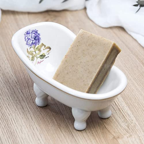 1 Stück Keramik Mini Klauenfuß Badewanne Seifenschale Vintage Decortative Seifenschale (stil05)