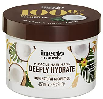 INECTO Deeply Hydrate Coconut Miracle Haarmaske, 450 ml, für trockenes und geschädigtes Haar, super feuchtigkeitsspendend, Reparaturbehandlung für dringendes Rettungsbedürfnis