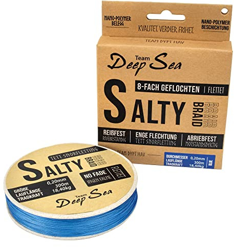 Team Deep Sea Salty-Braid Geflochtene Schnur 8X Braid | Angelschnur Geflochten Salzwasser Meeresangeln