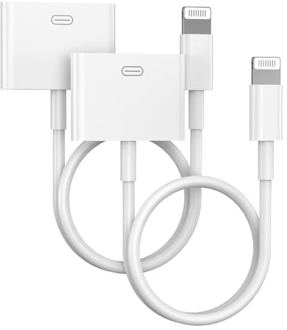 Apple MFi Certified Lightning Converter, 2 Pack - 8 Pin Male to 30 Pin Female, Compatible iPhone 14-7