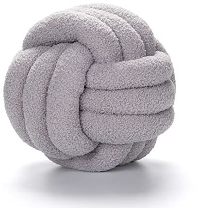 Mineliste Plüsch-Kisse Knotenkissen Knot Kissen Kopf-Kissen Inkl Füllung Nordische Kleines Deko-Kissen Bett Zimmer Dekor Spielzeug Geknotetes Kissen für Sofa Bett Dekorativ,Light Grey,28cm