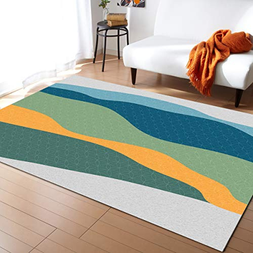 Alfombra De Dormitorio Textura Geométrica De Degradado De Color De Montaña De Arte Abstracto Simple Atrapar Suciedad Alfombra De Piso Suave,Lavable Felpudo Entrada Casa para Dormitorio 120X160Cm