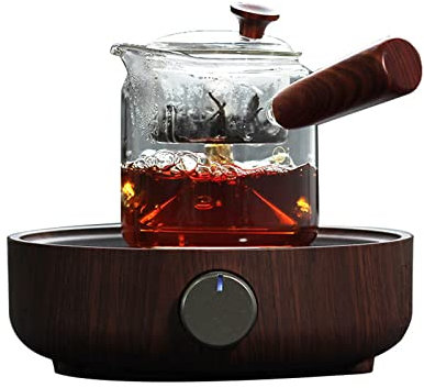 Stufa elettrica semplice per uso domestico in ceramica Fornello a induzione piccolo intelligente Funzione di spegnimento automatico,Brown