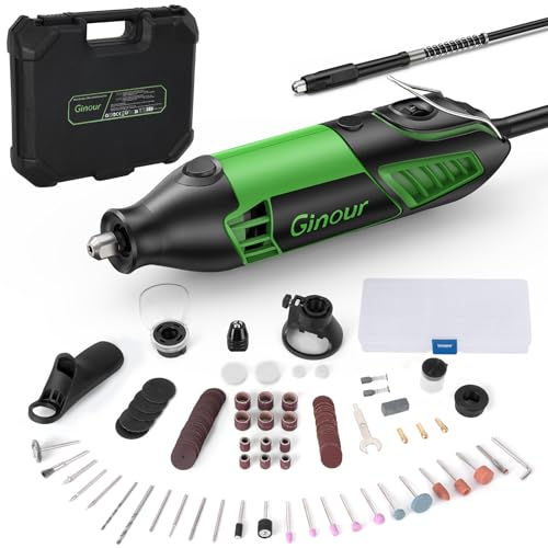 Ginour Strumento Multifunzione 200W Utensile Rotante Kit 135 Accessori 6 Velocità Variabile 8000-35000RPM Utensili Multifunzione con Mandrino Senza Chiave