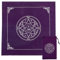 CREATCABIN Altartuch Tarot-Tischtuch Pentagramm Gothic Karten Tasche Quadratische Tischdecke Wahrsagung Samt Mit Tarot-Kordelzugbeutel-Set Tarotkarten-Geschenk Für Hexereibedarf Hexe 49.5-50cm-Lila