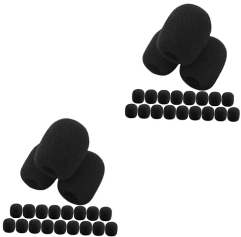 ibasenice 40pcs Lapel Microphone Windscreen Professional Microphone Sponge Covers Mic Protective Cover for Lapel Mic for Live Streaming and Recording