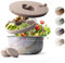 MAMEIDO Boîte à Salade à emporter 1,5 l, Lunch Box en acier, Bento Box, Saladier sans BPA, Bol avec récipient à vinaigrette étanche, Boîte à repas avec compartiments, Meal Prep (Pearl Marble)