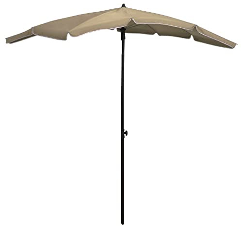 YuuSsea Garden Parasol Taupe Polyester, Steel, 78.7x51.2 in Tiltable Rectangular Outdoor Patio Canopy, UV-Resistant Fabric for Deck Shade