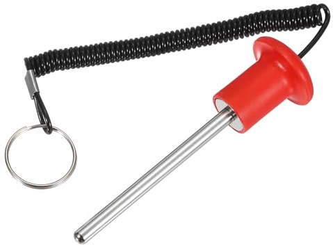 YELARXI Pin de gimnasio, pasador de apilamiento de peso, equipo de levantamiento de fuerza, repuesto con cuerda de tracción de 0.3 x 3.9 pulgadas y rojo para accesorios de inserción de hogar, gimnasio