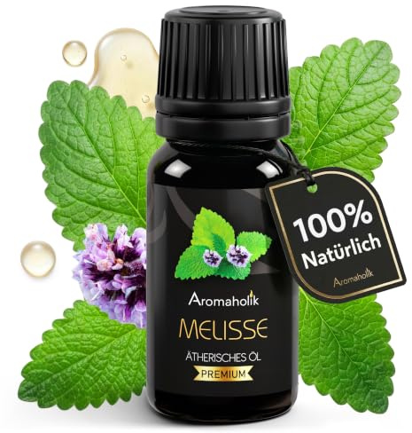 Melissenöl BIO 100% natürlich 10 ml - Ätherisches Öl für Diffuser, Duftlampe & Aromatherapie, Duftöl für Raumduft, Massage, Wellness, Spa und Duftstein Aromaholik
