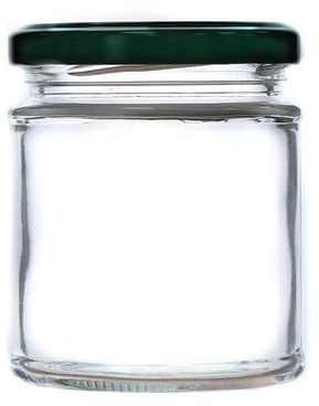Wares of Knutsford 12 x 190ml (8oz) Glass Jam Jars with Lids – Straight Sided Preserving Jars for Jam, Honey, Chutney, Marmalade & Crafts (Green Lids)