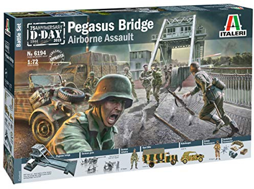 Italeri 6194 – 1:72 Battle Set Pegasus Bridge, modelltillverkning, byggsats, stativtillverkning, hantverk, hobby, limning, plastbyggsats, olackerad