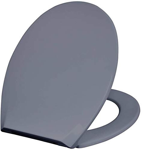 Duschy Toilettensitz Soft Eco Grau mit Absenkautomatik und Schnellverschluss aus Thermoplast 447 × 373 mm