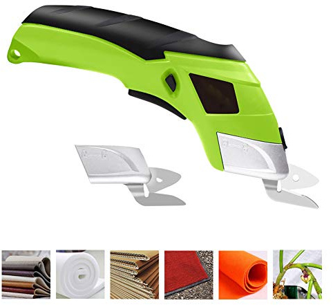 MSQL Cordless Universal Cutter/ 3.6V Light Electric Scissors, Low Noise and Removable Battery, for Upholstery Leather Wallpaper Carpet