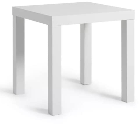 MAC 55 x 55 CM Lack Side Table, White Square Table for Home, Office, Bedside, Living Room, Garden, Classic Design