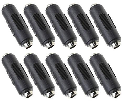 Create idea 10Pcs 5.5 x 2.1mm DC Power Couplers Female Socket to Female Socket Jack Adapter Adaptor Converter Connectors for CCTV Camera