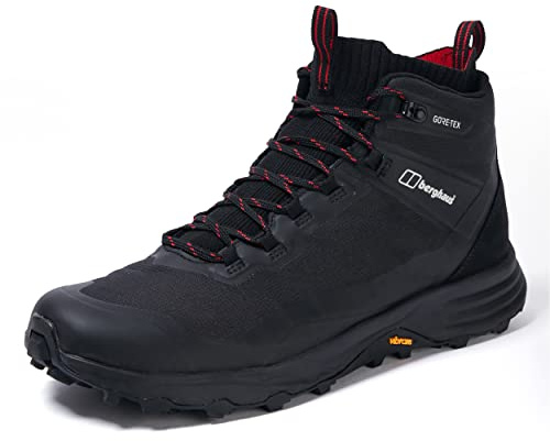 Berghaus Men's Vc22 Multisport Gore-Tex Mid-Ankle Walking Hiking Boots | Durable | Waterproof | Breathable | Vibram, Black/Red, 9