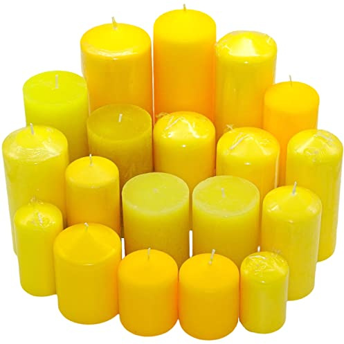 6 kg Witap Stumpenkerzen Qualitätskerzen Set Kerzenpaket Mix gemischt nach Farben (Gelb)