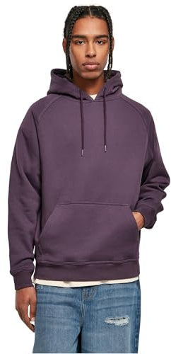 Urban Classics Blank Hoodie Uomo Felpa con Cappuccio Grigio Scuro Regular