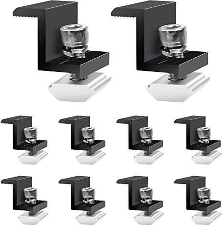 Solarmodul Halterung Endklemme 30mm Schwarz - Solarpanel Halterung, 10 Stück Befestigung Solarmodul, Solarpanel Z-halter Solarhalterungen Verstellbar Klemme, Halter Solarpanel für PV Photovoltaik