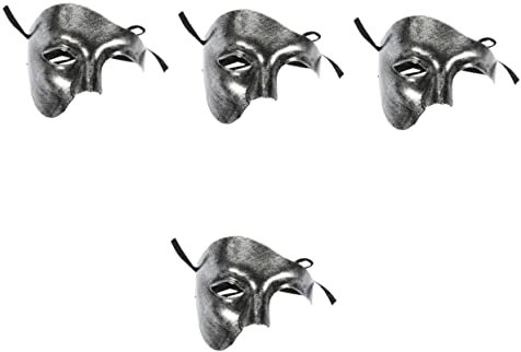 Toyvian 4pièces Masque De Fête Délicat Demi-visage Masque De Masquerade Portable Avec Décoration Accessoire Pour Halloween Et Événements Festifs