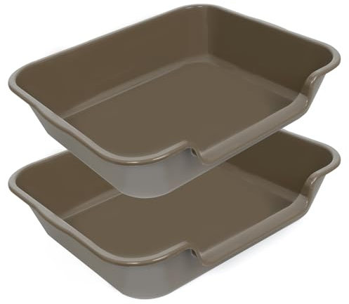 Blaucasa Extra große Hundetoilette (ABS-Material), niedriger Einstieg, Jumbo-Katzentoilette für mehrere Kätzchen, große Katzen, haustiersicheres Töpfchen für den Innenbereich, Schokoladenbraun, 61 x