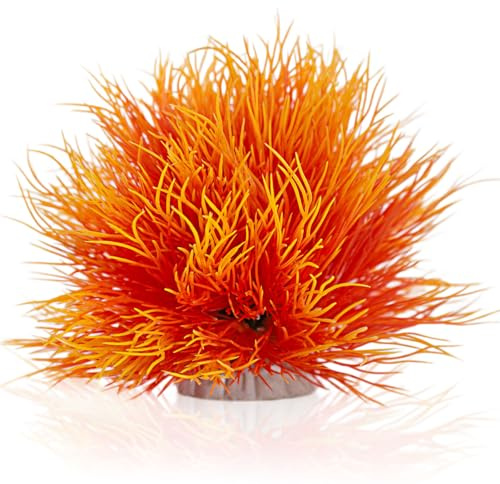 TAOMYPETS Aquarien Pflanzen Plastik Aquarium Dekor Korallenriff Ornamente (Orange)