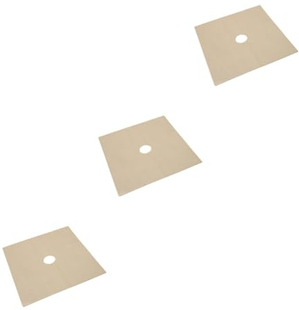 jojofuny Lot De 3 Feuilles De Revêtement Beige Pour Plaque De Cuisson À De Four Non Nettoyante Résistante Réutilisable Prédécoupée Pour Brûleurs À 4 Pièces X 3