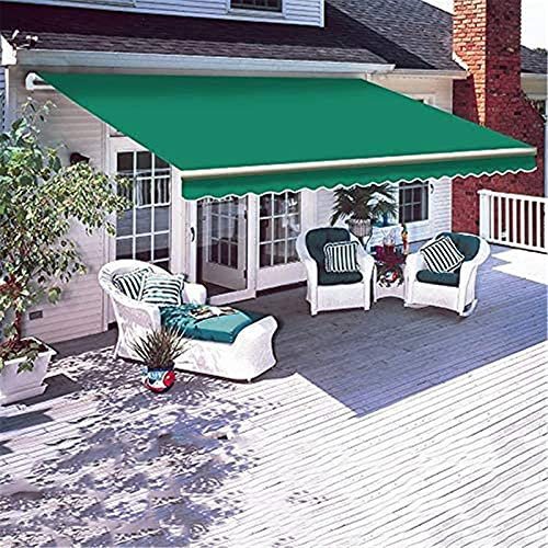 Einziehbare manuelle Markise für die Terrasse, Sonnenschutz für Außenfenster, DIY-Terrasse, einziehbare Gartenmarkisen, UV-beständig und wasserdicht, zusammenklappbar,Grün,2x2m/78.74x78.74inch