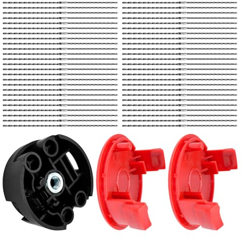Rasentrimmer Spulenkappe kompatibel mit Bo-sch AFS 23-37 Trimmerfaden für Bosch Rasentrimmer AFS 23-37 Trimmerfaden Rasenmäher Ersatzteil mit schwarzem Sockel (50 Linien + 2 Kappe + 1 Basis)