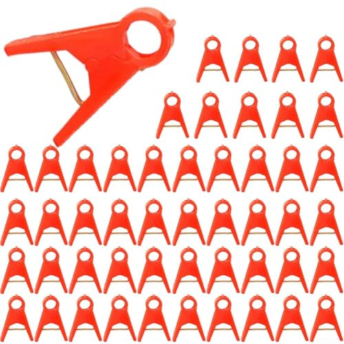 ZYWUOY Pflanzenstütz-Clips für Kletterpflanzen, robust und praktisch (30 mm rot)