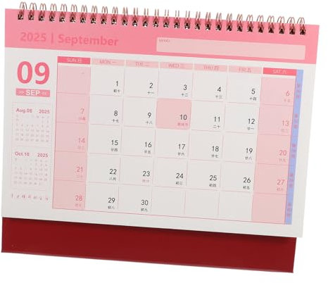 Tofficu Großer Tischkalender Weinrot Mit Heißfolienprägung Schlichter Monatskalender Dekorativ Für Büro Desktop Dekoration Praktisch Als Geschenk