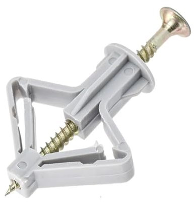 Schraube, Spreizbolzen, 100 Stück Kunststoff-Nylon-Spreizbolzen in ebenem Typ for Hohlziegel, Holz, Gipskarton, Hohlwand, Trockenbauanker, Kunststoffdübel(Gray)