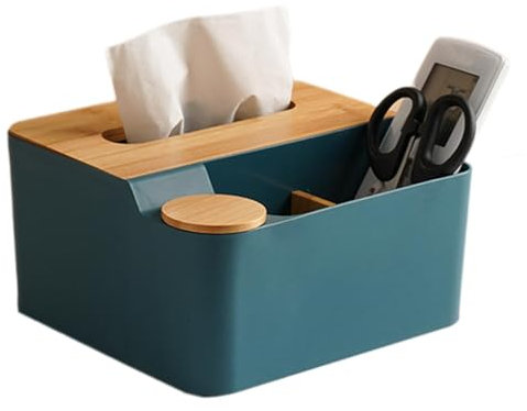 Tissue Box Holder, Tissue Box Cover - Waterproof Remote Control Box | Multifunctional Storage Box with Cotton Buds Storage, Tissue Paper Holder, Cosmetic Tissue Holder for Bathroom