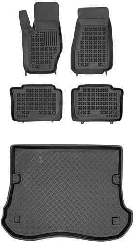 MatsMore Satz Gummifußmatten und PE Kofferraumwanne für Jeep Grand Cherokee III WK 2005-2010 - Verbessern Sie Ihren Reisekomfort mit Antirutschmatte Auto - Allwetter fußmatten Auto, Schutz vor Verschm
