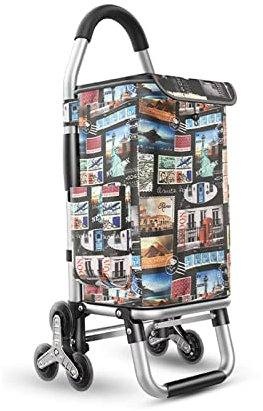Carrello pieghevole in alluminio da 36 litri, con 6 ruote silenziose, leggero e facile da riporre