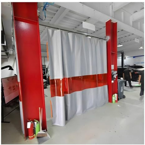 Manta ignífuga para soldar con ojales de cobre, ventana de visualización roja, resistente a temperaturas de hasta 982.2 °C, ideal para salas de máquinas y talleres, 5 x 3 m