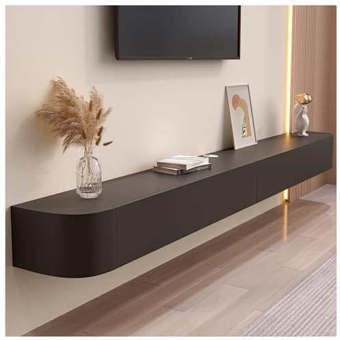 Floating TV Unit Cabinet, Wall Mounted TV Shelf, Standing Or Hanging TV Lowboard, Entertainment Center for Living Room, Practical and Functional(Grey)