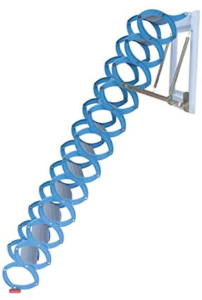 Escabeau pliable mural avec accoudoirs, escalier escamotable pour un accès sûr et facile au grenier ou au toit