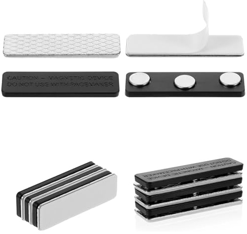 YUXIANLB Estor opaco, accesorios magnéticos, 8 pares de etiquetas para nombre, soporte para bolígrafos, clips magnéticos, cierre magnético para persianas, persianas