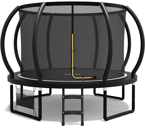 Flamaker Garden Trampoline for Children, 7.5ft/10ft/12ft/14ft Trampoline Outdoor Safety net and Padded Poles for Children Indoor Outdoor Fitness,Maximum up to 150 kg