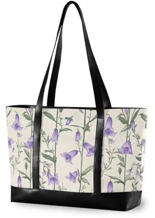 KLL Campanula Rotundifolia Flowers professional laptop bag for women with zipper bags for women tote professional Large Handbag for nurse work with lunch bolsa para laptop