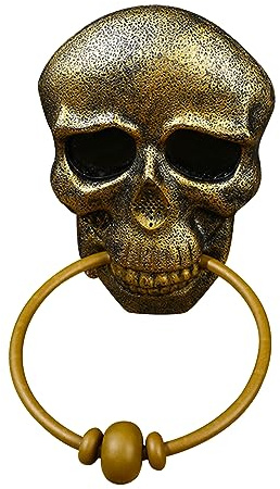 UncleS Halloween Skull Doorbell Door Knocker Props with Scary Sound for Halloween Party Decorations Outdoor Gothic Klowers for Front