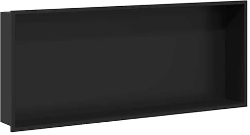 Duschnische - Accessoire de cabine de douche - En acier inoxydable - Noir - 75 x 30 x 9,5 cm - Pour salle de bain et douche - Durable, inoxydable et moderne - Idéal pour les petites salles de bains et